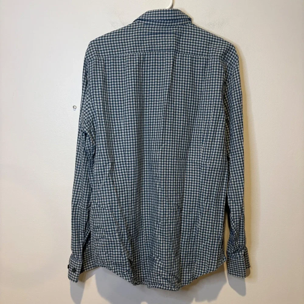 Banana‎ Republic Soft Wash Tailored Slim Fit Gingham Button Down Shirt Mens L